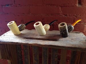 The 'Corn Wasp,' a corn cob pipe designed and made in a collaboration between Morgan Pipes and Missouri Meerschaum.