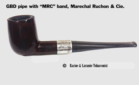 GBD Pipe with "MRC" band, Marechal Ruchon & Cie, courtesy Racine & Laramie Tobacconist