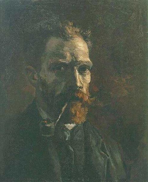 File:Vincent Van Gogh - Self-portrait with pipe.jpg