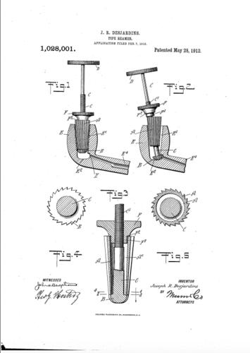 Pipe Reamer Patent, May 28, 1912