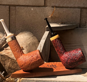 A pair of Armentrout blasted billiards in the Danish style, made in 2020. Image courtesy Nathan Armentrout.