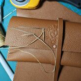 Leather pouch hand sewing
