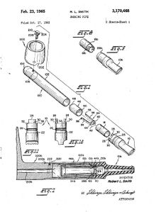 RL Smith Patent for what appears to be a metal system pipe with a wood bowl