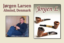 Jørgen Larsen and some of his Jørgen L pipes