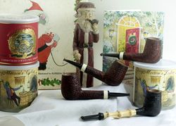 2013 Christmas Pipes (You'll not a bamboo shank snuck in here. That was from breaking off a shank, and turned into a Christmas pipe for me that year!
