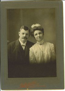 August and Elsa Fisher on their wedding day, 4-14-1904