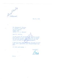 1962 Letter, From Bing to Montague Barling, Courtesy Peter Ashton