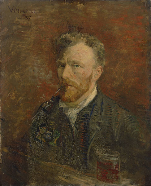 File:Vincent Van Gogh - Self Portrait with Glass and Pipe.jpg