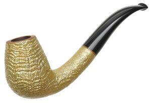 A rare and distinct sandblasted bent billiard with a striking golden stain. Image courtesy Smokingpipes.com.